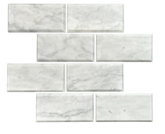 Beveled Subway Carrara Honed