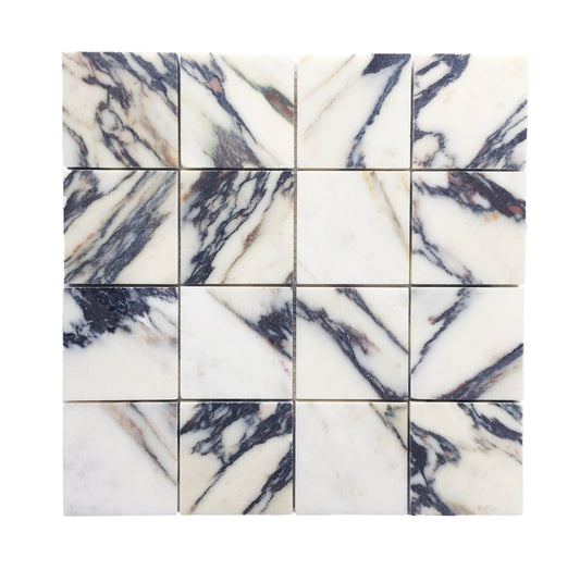 Calacatta Viola Square Honed Mosaic