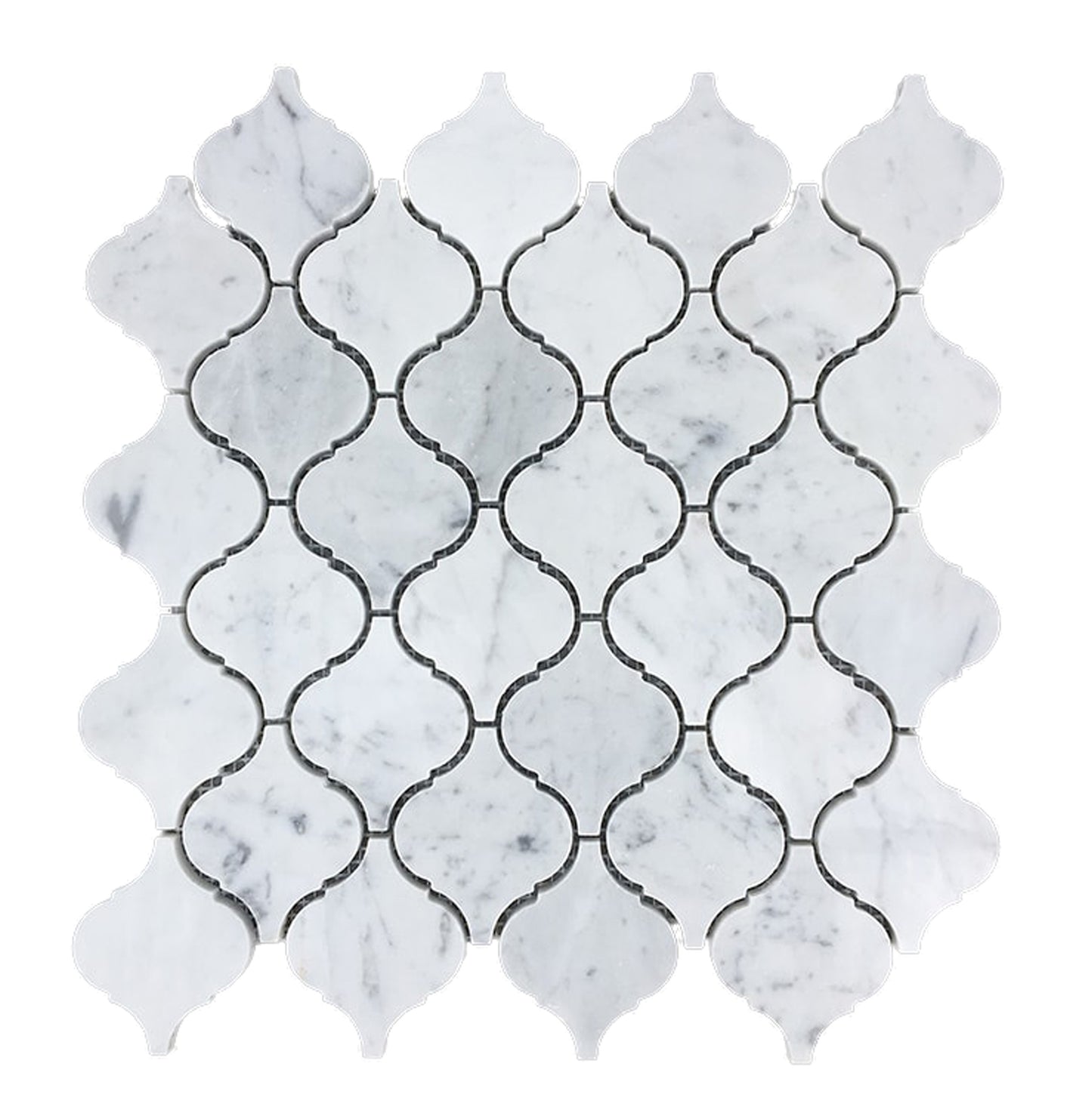 Carrara Arabesque Lantern Honed Mosaic