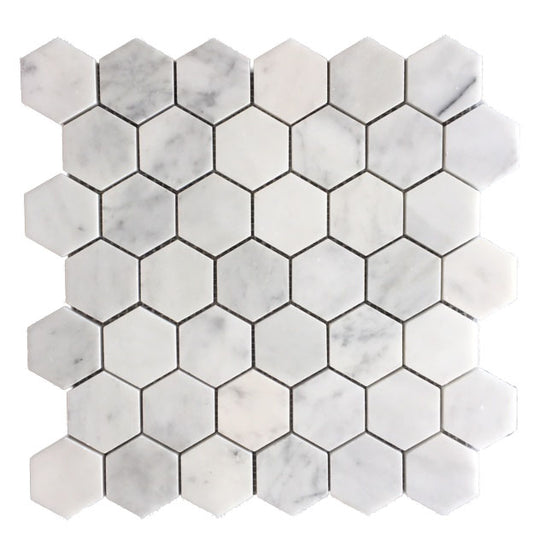 Carrara Large Hexagon Mosaic