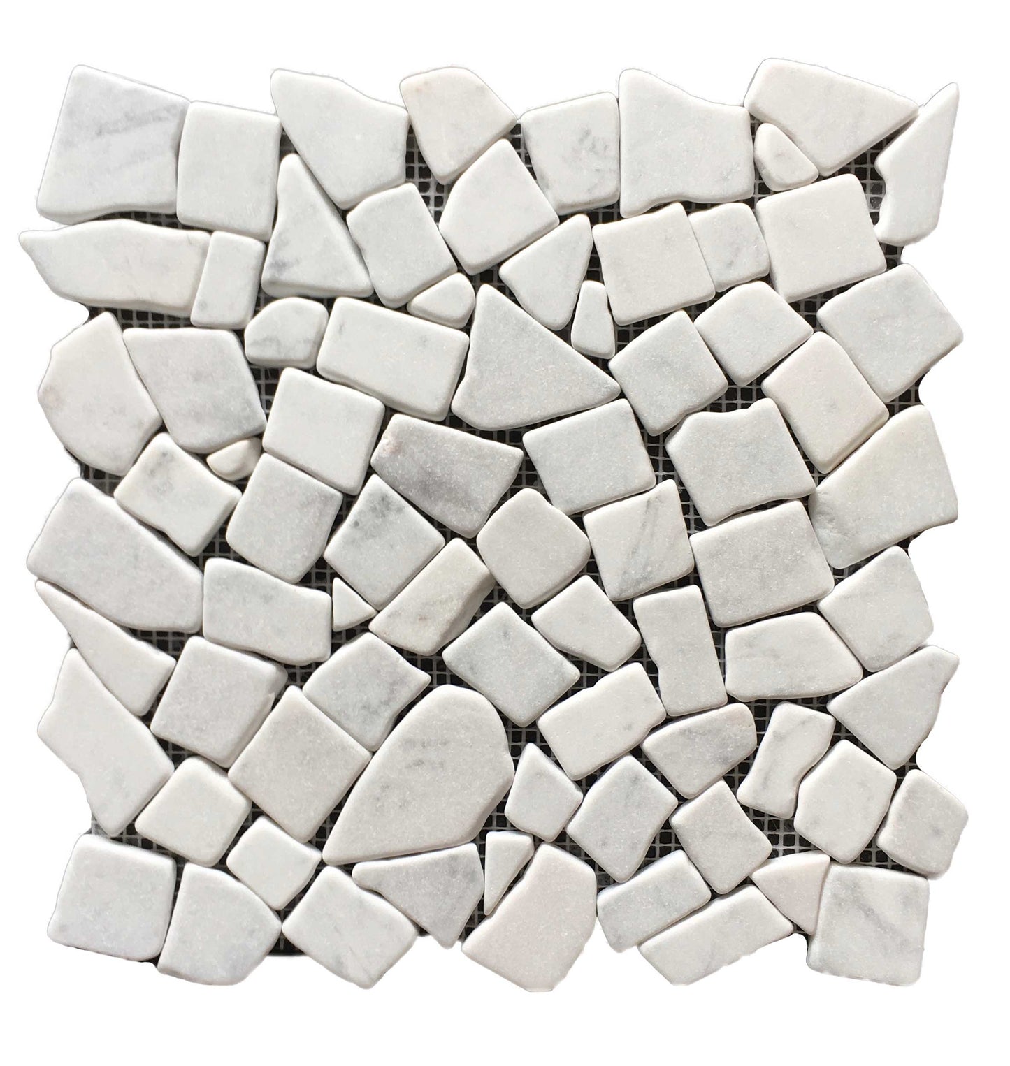 Carrara Mini Crazy Paving Tumbled Mosaic