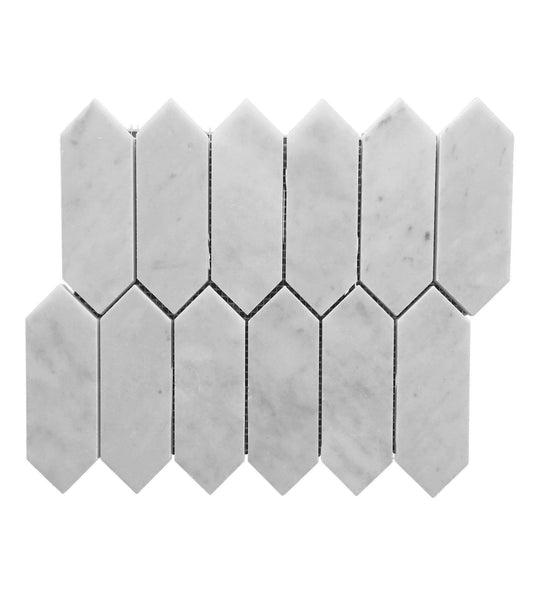 Carrara Polygon Honed Mosaic