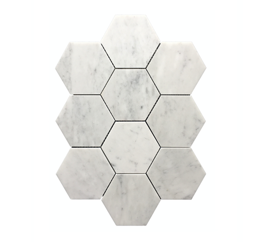 Carrara XXL Hexagon Honed Mosaic