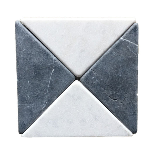 Carrara Triangles Tumbled Mosaic