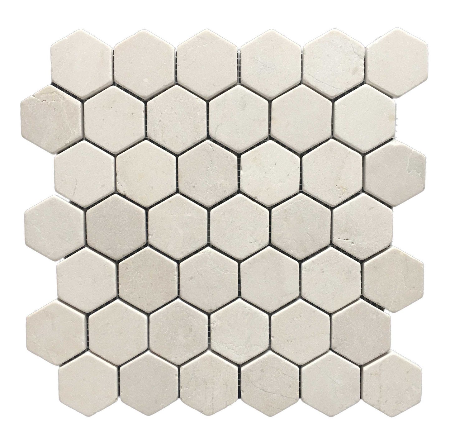 Crema Marfil Tumbled Hexagon Mosaic