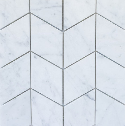 Italian Carrara Chevron Honed