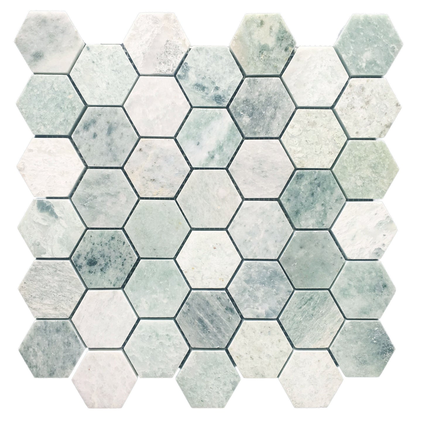 Ming Green Hexagon Honed Mosaic