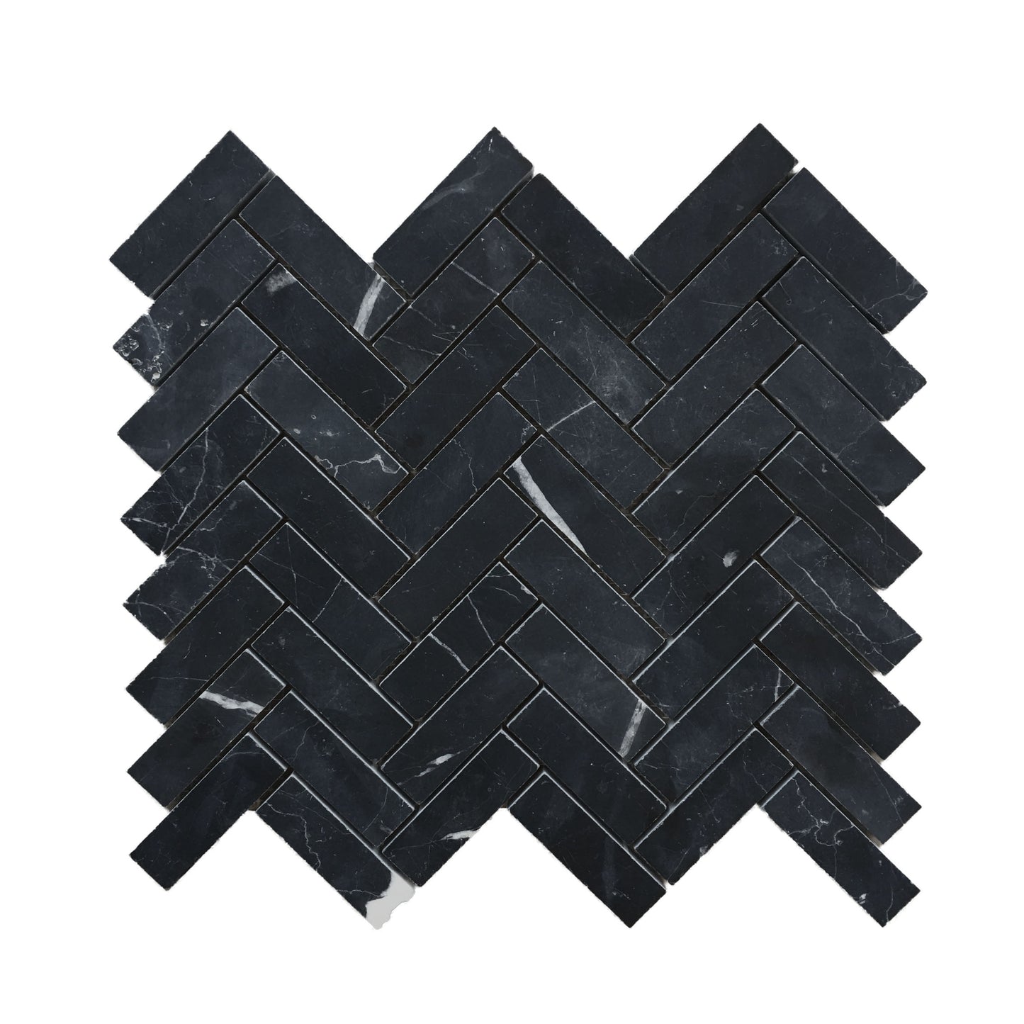 Nero Marquina Herringbone Honed Mosaic