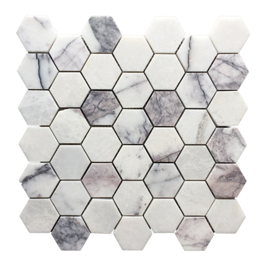 New York Marble Large Hexagon Honed Mosaic