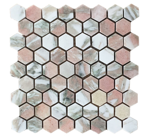 Norwegian Rose Hexagon Honed Mosaic