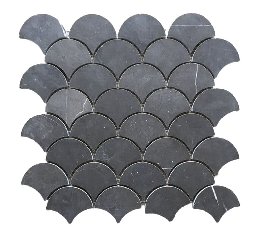 Pietra Grey Fan Honed Mosaic