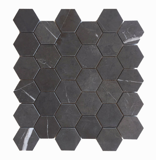 Pietra Grey Hexagon Honed Mosaic