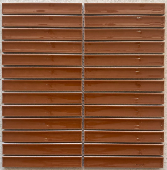 Raku Terracotta Gloss Finger Mosaic