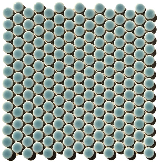 Suki Turquoise Gloss Penny Round Mosaic