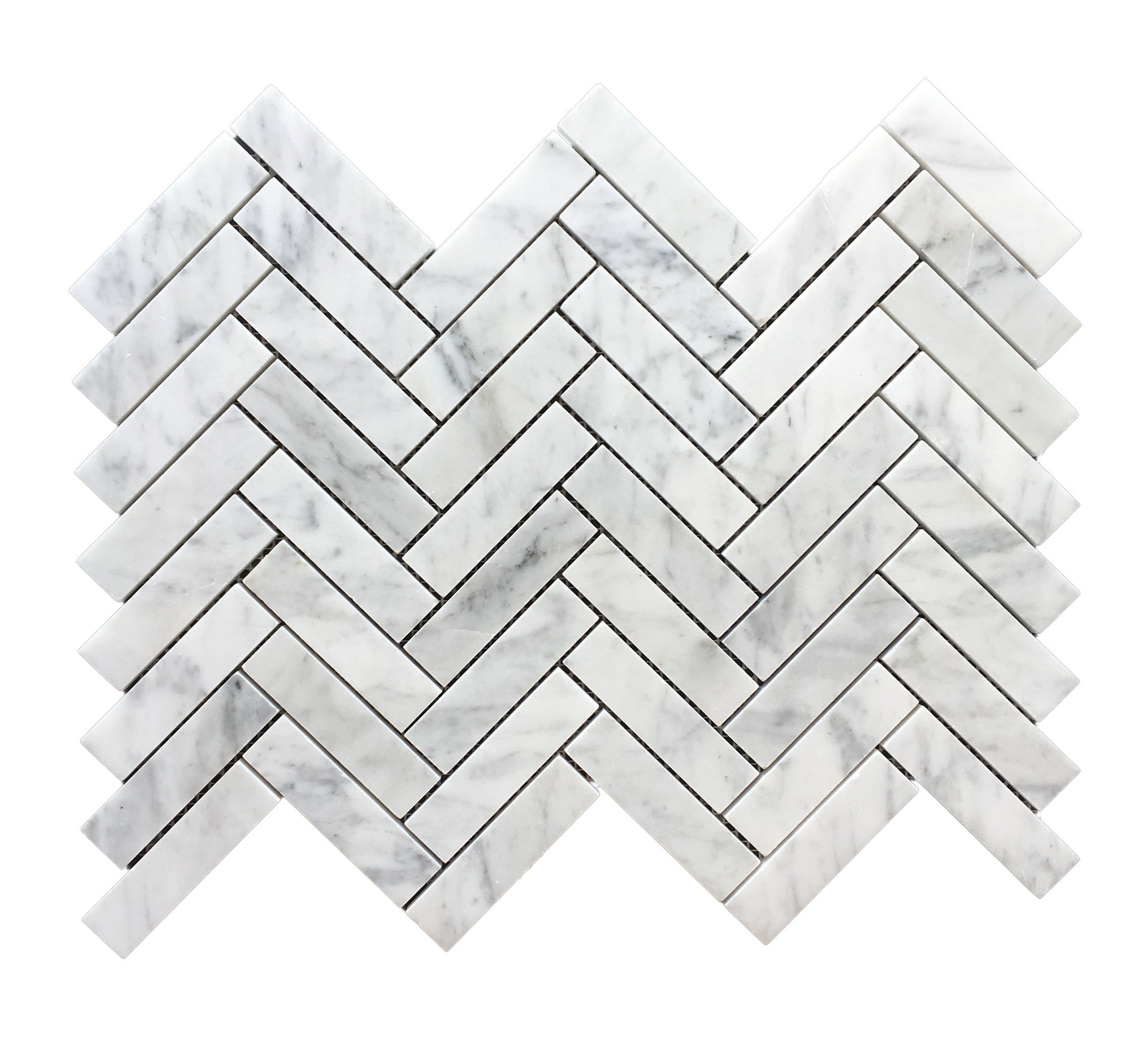 Carrara Herringbone Honed Mosaic – MILLER STONE & CO