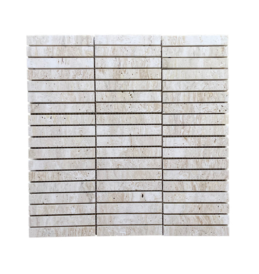 Cream Travertine Honed Finger Mosaic