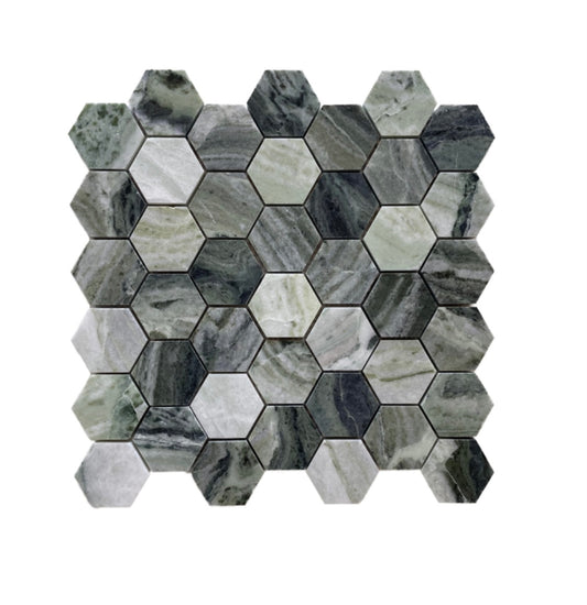 Fontana Verde Hexagon Honed Mosaic