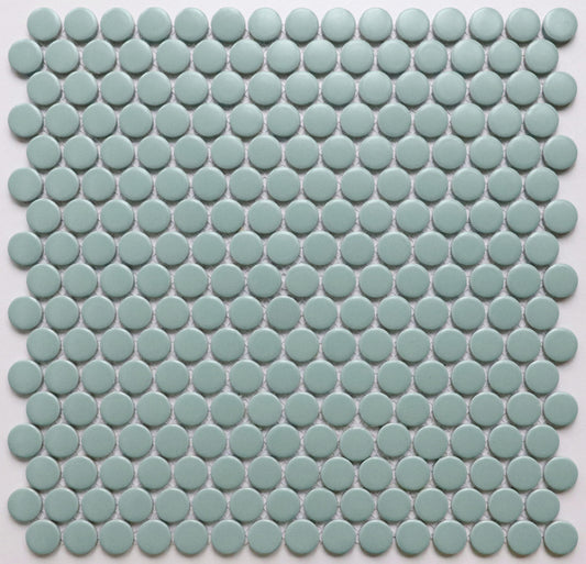 Matt Mint Penny Round Mosaic