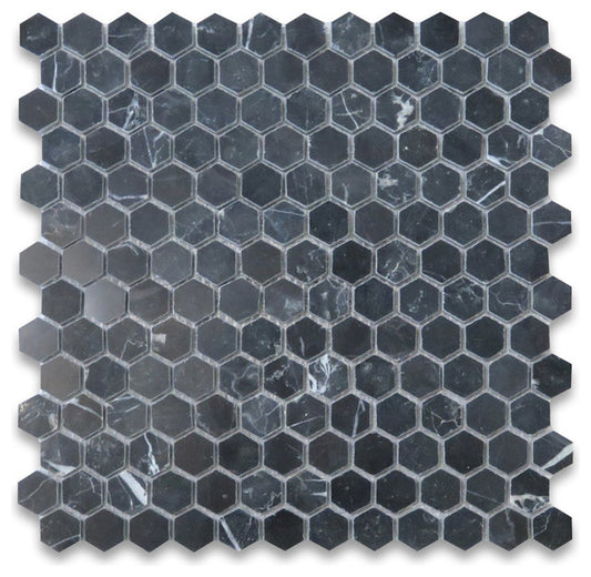 Nero Marquina Small Hexagon Mosaic