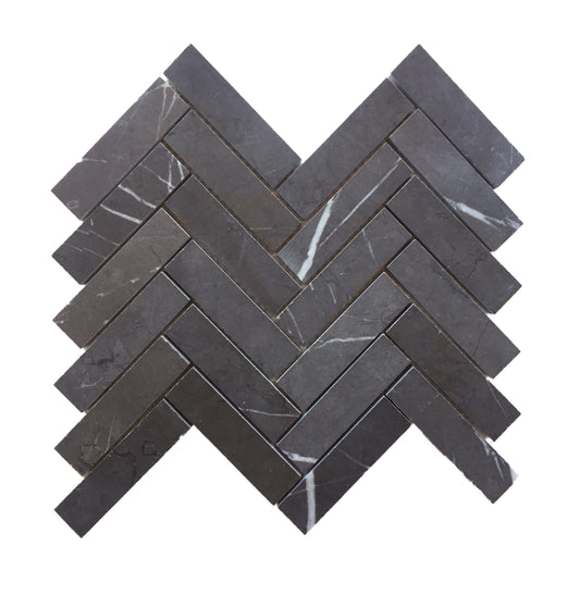 Pietra Grey Herringbone Honed Mosaic