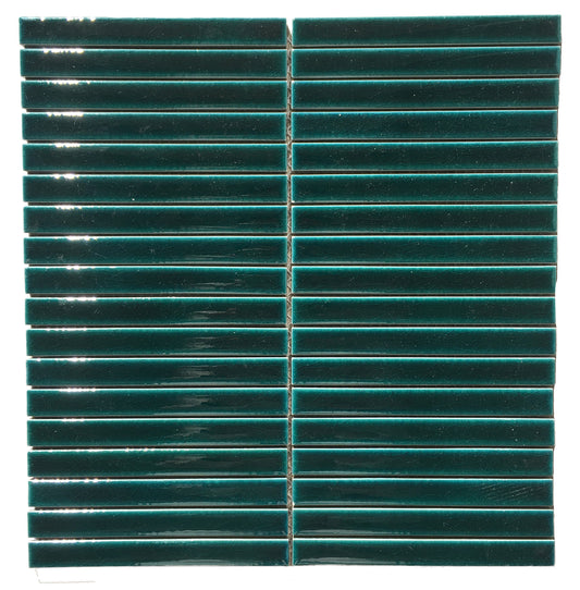 Suki Dark Green Gloss Finger Mosaic