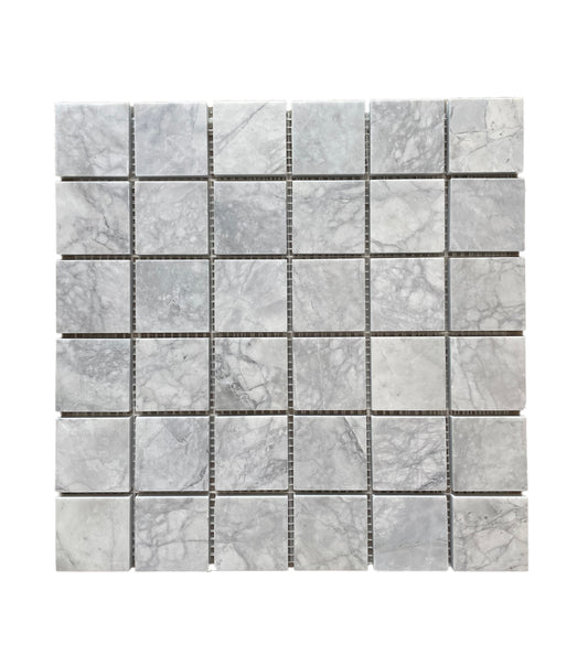 Super White Quartzite Square Honed Mosaic