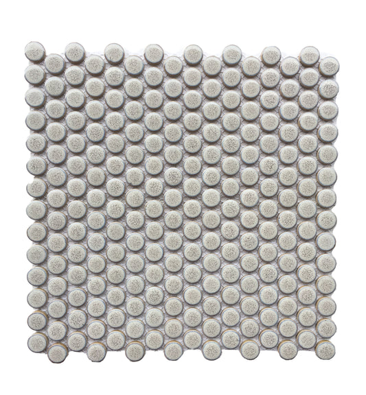 Vintage Grey Gloss Penny Round Mosaic